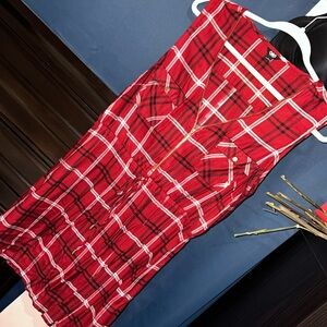 G by Guess large red flannel pattern dress